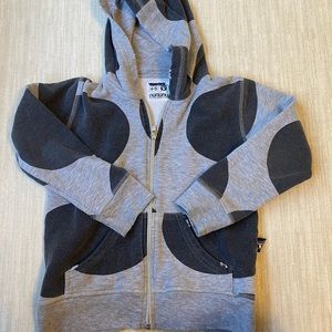 Nununu unisex hoodie sweatshirt with big black dots in great condition.